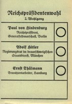 Wahlschein von 1932